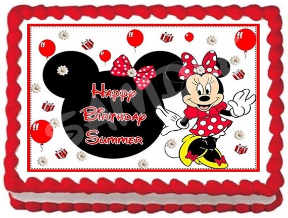 Minnie Mouse Edible Cake Topper By RobinBlues On Etsy