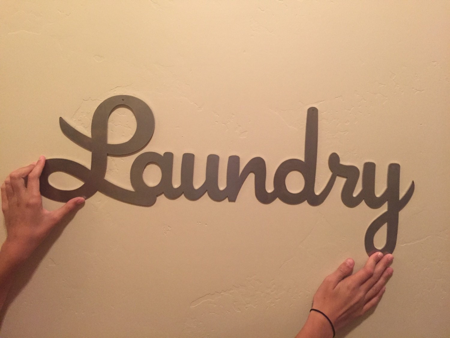 Metal Laundry Sign Cursive Laser Cut by MonsonMetalCo on Etsy