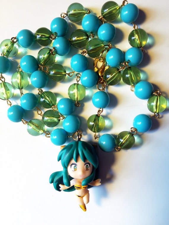 Urusei yatsura Lum Invader figure beads necklace Lum by Kawaii911