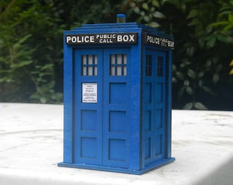 TARDIS Lamp from Doctor Who with Ultra Bright LED Light in Precision Laser Cut Wood Lantern