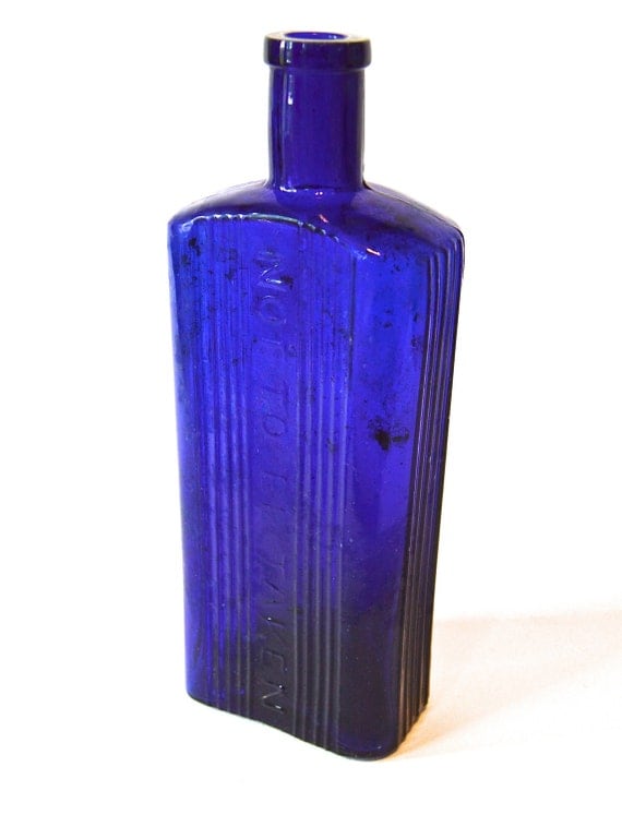 Vintage Cobalt Blue Poison Bottle Victorian