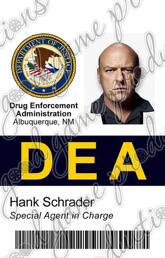 Items similar to Breaking Bad DEA ID Badge Hank Schrader [PVC