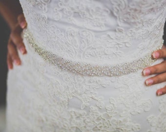 high quality bridal sash, bridal belt, wedding dress belt, ivory sash, beaded sash, crystal sash