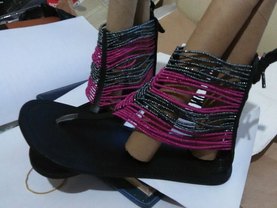 The African Beaded Sandals. HOT!!!