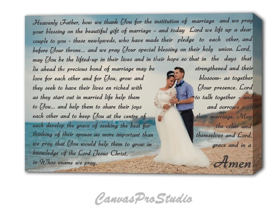 Prayer For A Newly Married Couple on canvas Custom Canvas