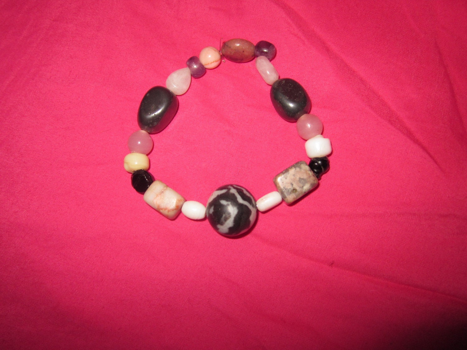 Pink Zebra Inspired Bracelet by TheAshaliCollection on Etsy