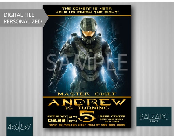 HALO BIRTHDAY INVITATION Halo Birthday Invitation by BalzarcPrints
