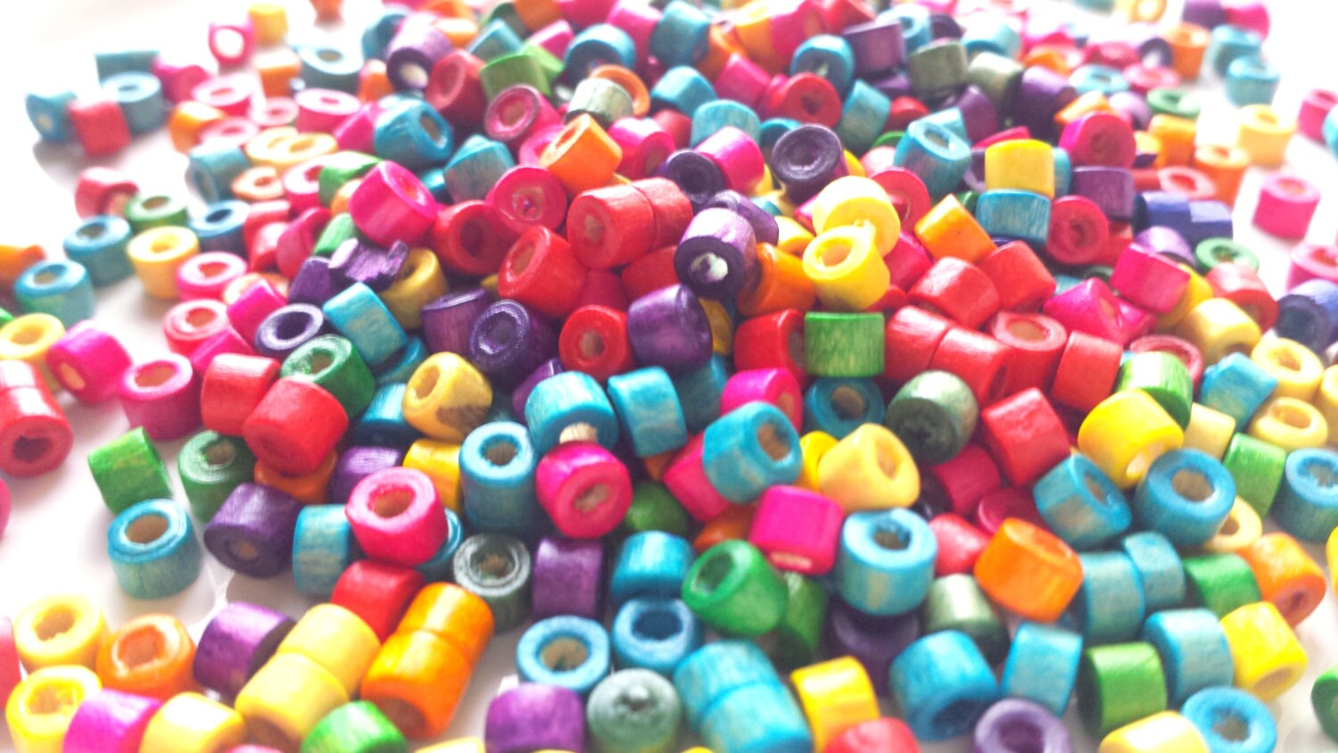 Wooden pony beads x 50 Colorful beads Wooden beads Mixed
