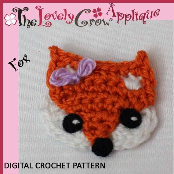 Crochet Pattern Fox Applique with bonus slipper by LovelyCrow