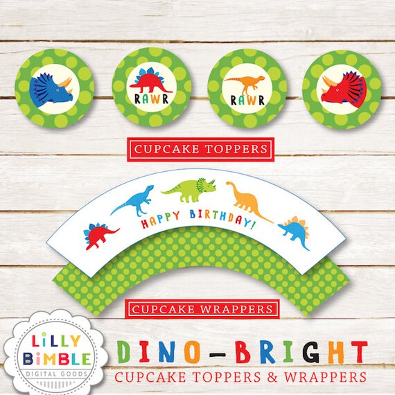 Dinosaur Cupcake Toppers Printable Free