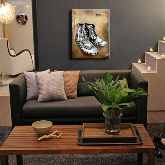 Original Abstract SHOE print Modern Decor HUGE Canvas Wall Art by Fidostudio eBay