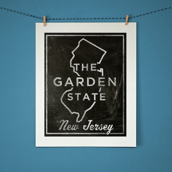 Items similar to New Jersey Art 11" x 14" New Jersey Map Art New