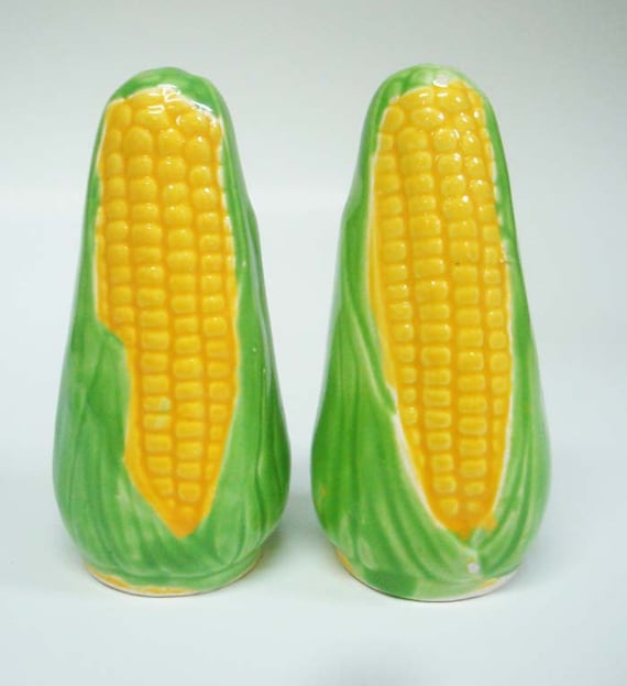 Corn Salt & Pepper Shakers Cob Japan by MostlyVintage on Etsy