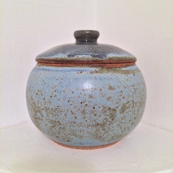 Hand thrown ceramic lidded container by MelsPottery on Etsy