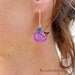Purple whales dangle earrings, animal jewelry, wearable art, cute whale