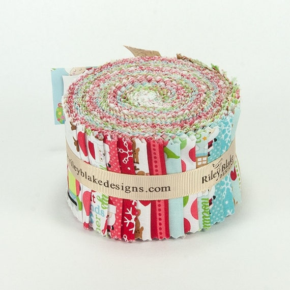 2.5 inch strips Santa Express Jelly Roll fabric by Riley Blake