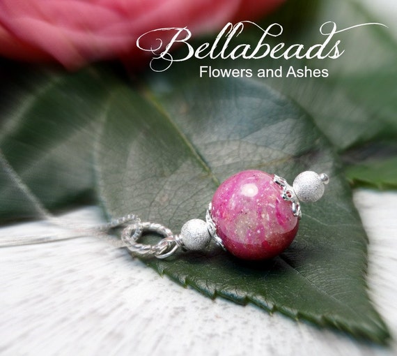 Pet ash jewelry / Memorial Beads / Human ashes by myflowersforever