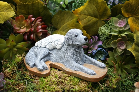 cement golden retriever garden statue