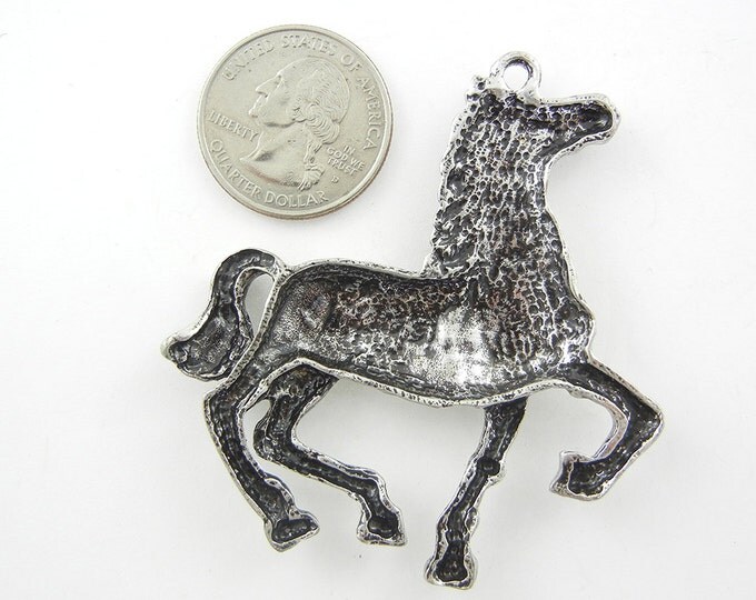 Antique Silver-tone Horse Pendant