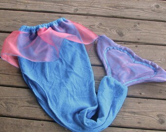 Mermaid Tail Towel Swimsuit Coverup In Turquoise and Coral