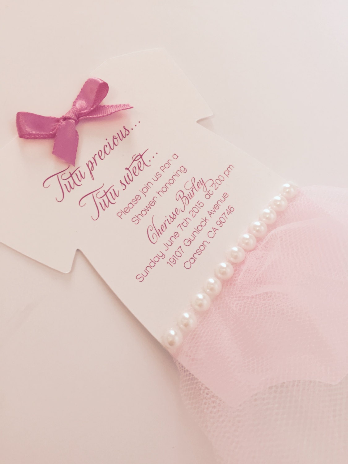 Tutu Baby Shower Invitations 10