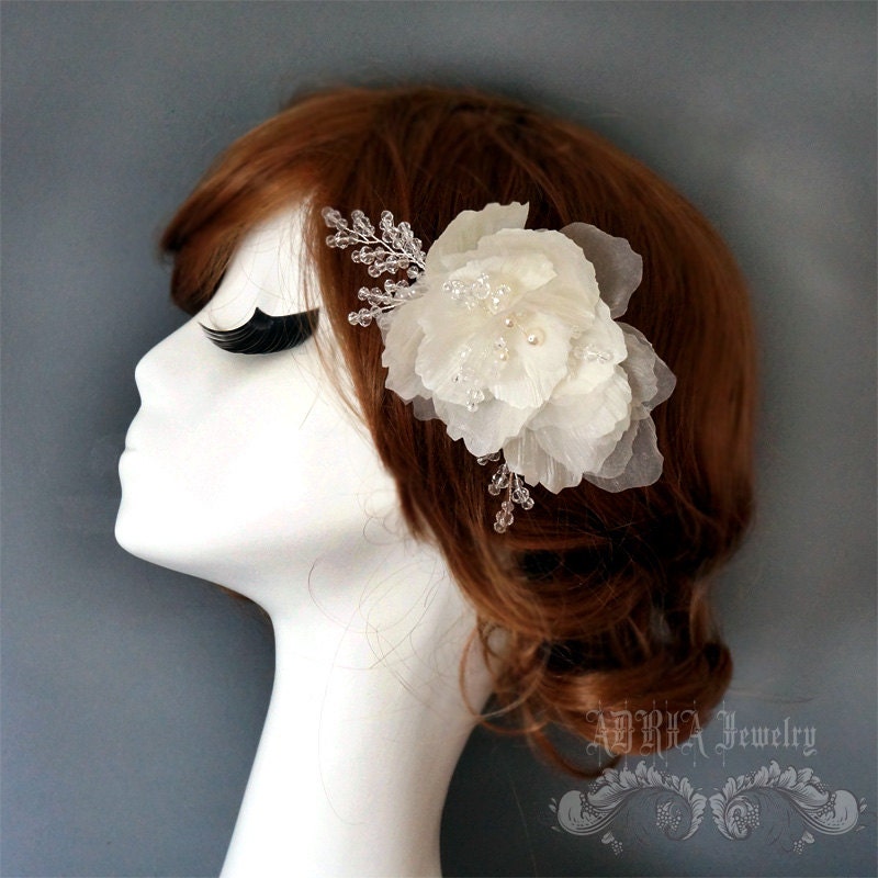 Wedding Hair Flowers Silk Flowers Bridal Flower by adriajewelry