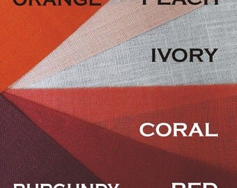 3 Inch Burlap Ribbon - Orange, Coral, Red, Burgundy - 3 yard rolls