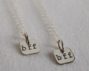READY to SHIP! BFF Sterling Silver Heart Necklace, Best Friends Forever Friendship Pendant, Besties Gift, Gifts for Friends