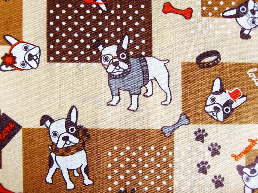 Animal Print Fabric By The Yard French Bulldogs Fabric