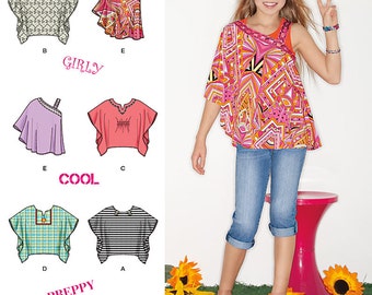 GIRLS TOPS PATTERN! Make Girls Poncho Style Tops / Sizes 8 to 16