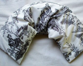 Microwave Therapy Pack - Black & Ivory Skeleton Toile Heat or Cold Therapy - Unscented Heat or Freezer Pack - Rice Bag with Removable Cover