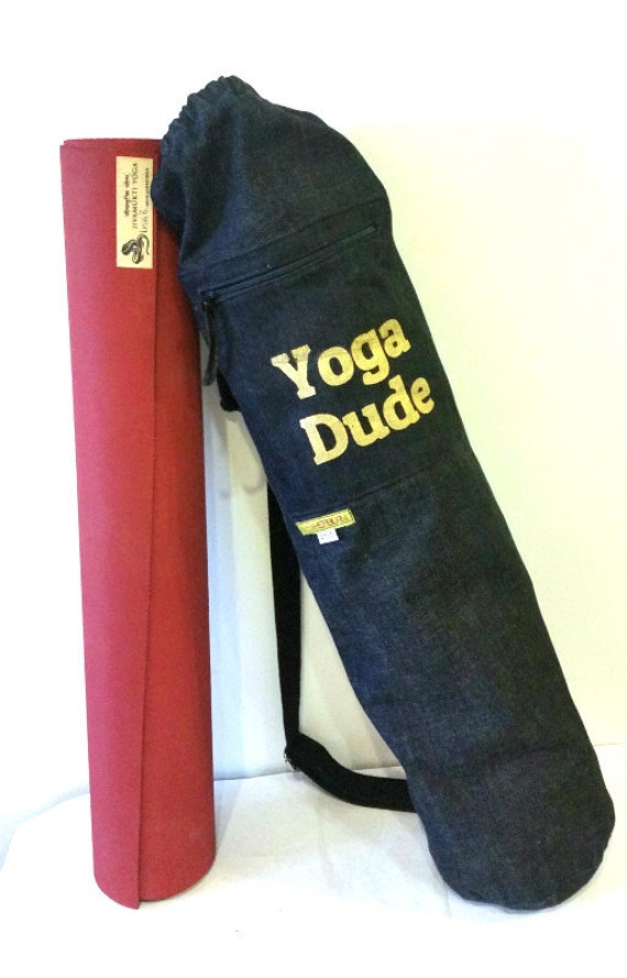 Navy Denim Yoga Mat Bag with Graphic Logo Yoga by PippiHepburn
