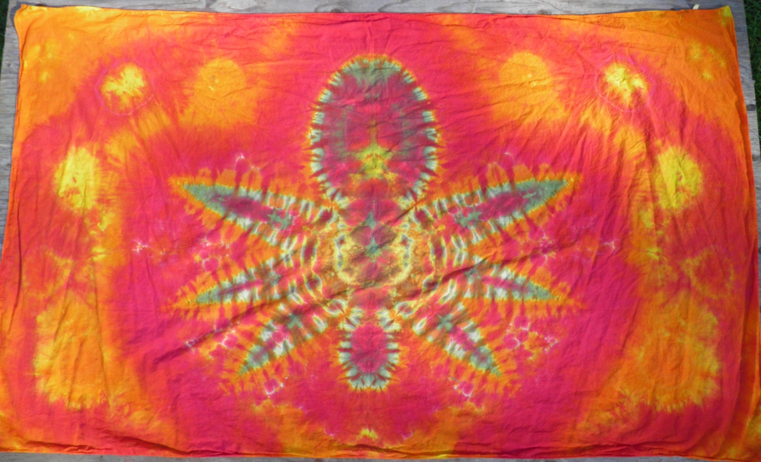 Cannabis Leaf Tie Dye Tapestry 3 Dharma Trading Co. Size