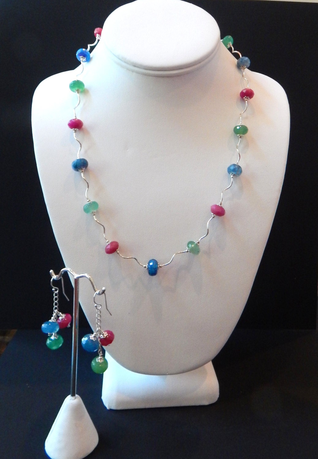 Jade Necklace Multi-Color by LisasOriginals on Etsy