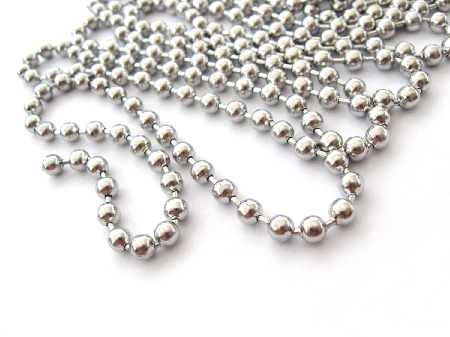 Big Stainless Steel Ball Chain 4mm 10 feet 10 Stainless Steel Ball Chain