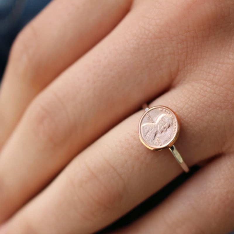 Penny Ring Lucky Penny Ring Copper Penny Penny Stack Ring