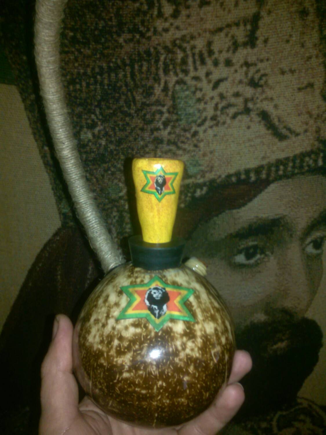 Coconut Chalice with Rasta Star by thechaliceman on Etsy