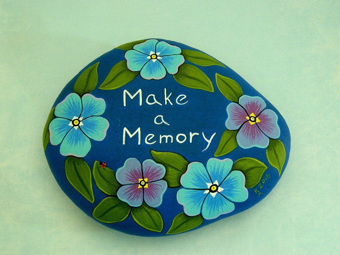 Make a memory painted rocks inspirational ooak 3D by RockArtiste