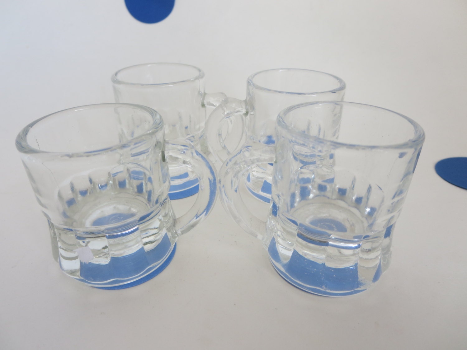 Clear Glass Mini Beer Mug Shot Glasses Set of Four by Klassic