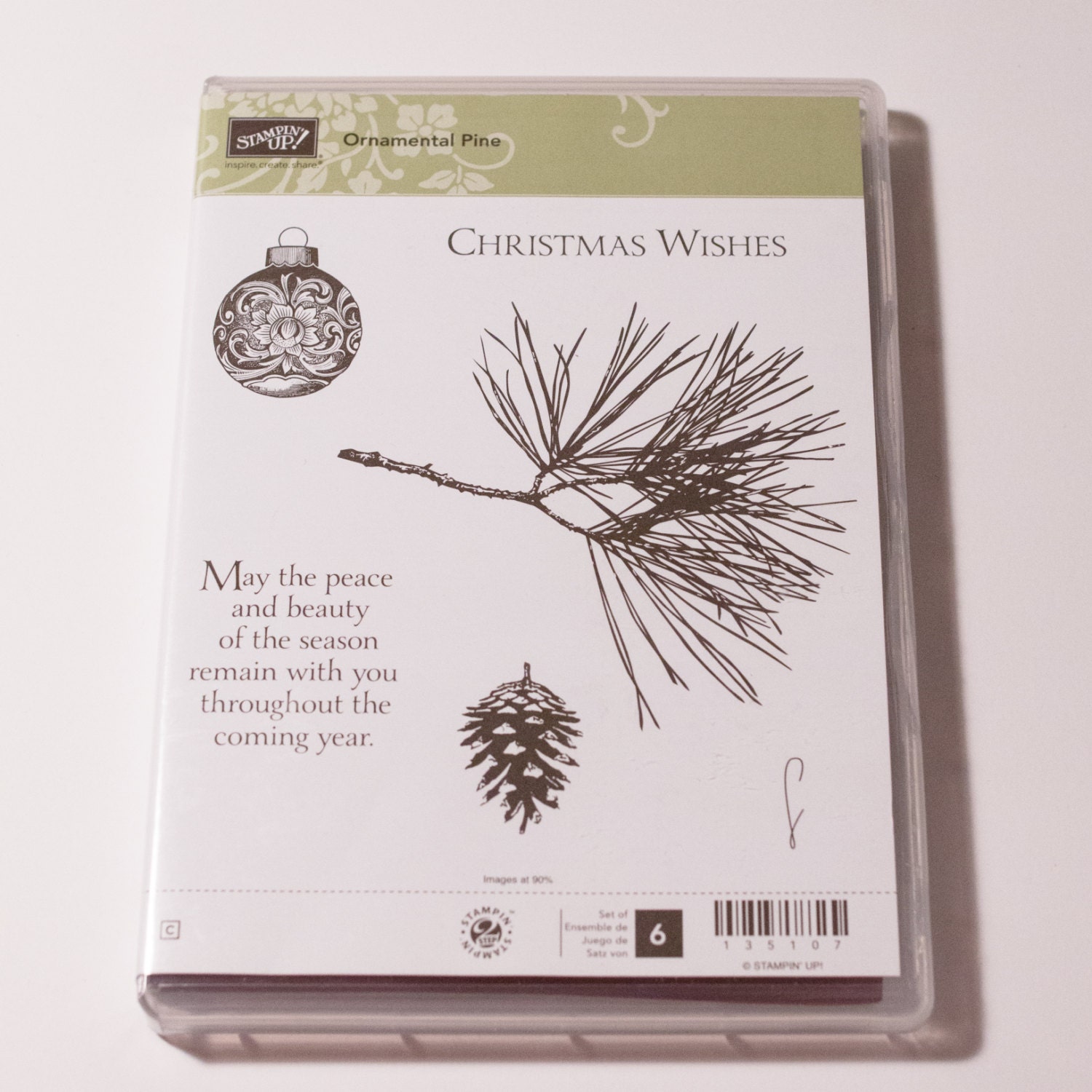 Stampin Up Ornamental Pine retired clear stamp set