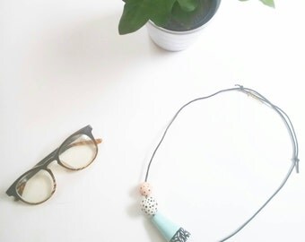 Misty - Patterned Wooden Bead Necklace