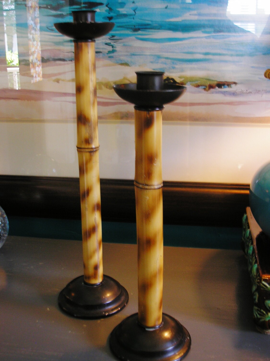 Vintage Bamboo Candlesticks Bamboo Candle Holders Vintage Home 9640