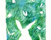 July sale Art print, Rabbits playing seek and hide print of original watercolor, Easter, nursery decor, animals art July sale Art print, Rabbits playing seek and hide print of original watercolor, Easter, nursery decor, animals art