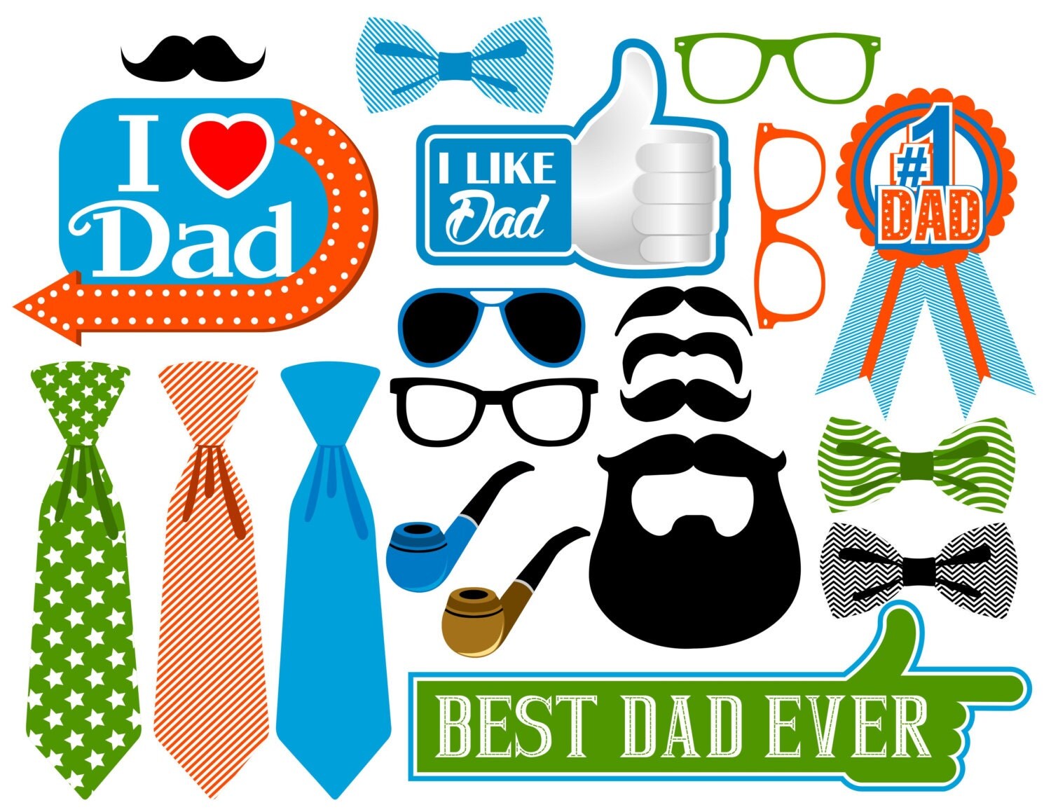 Father s day digital photo booth props by digitalphotobooth