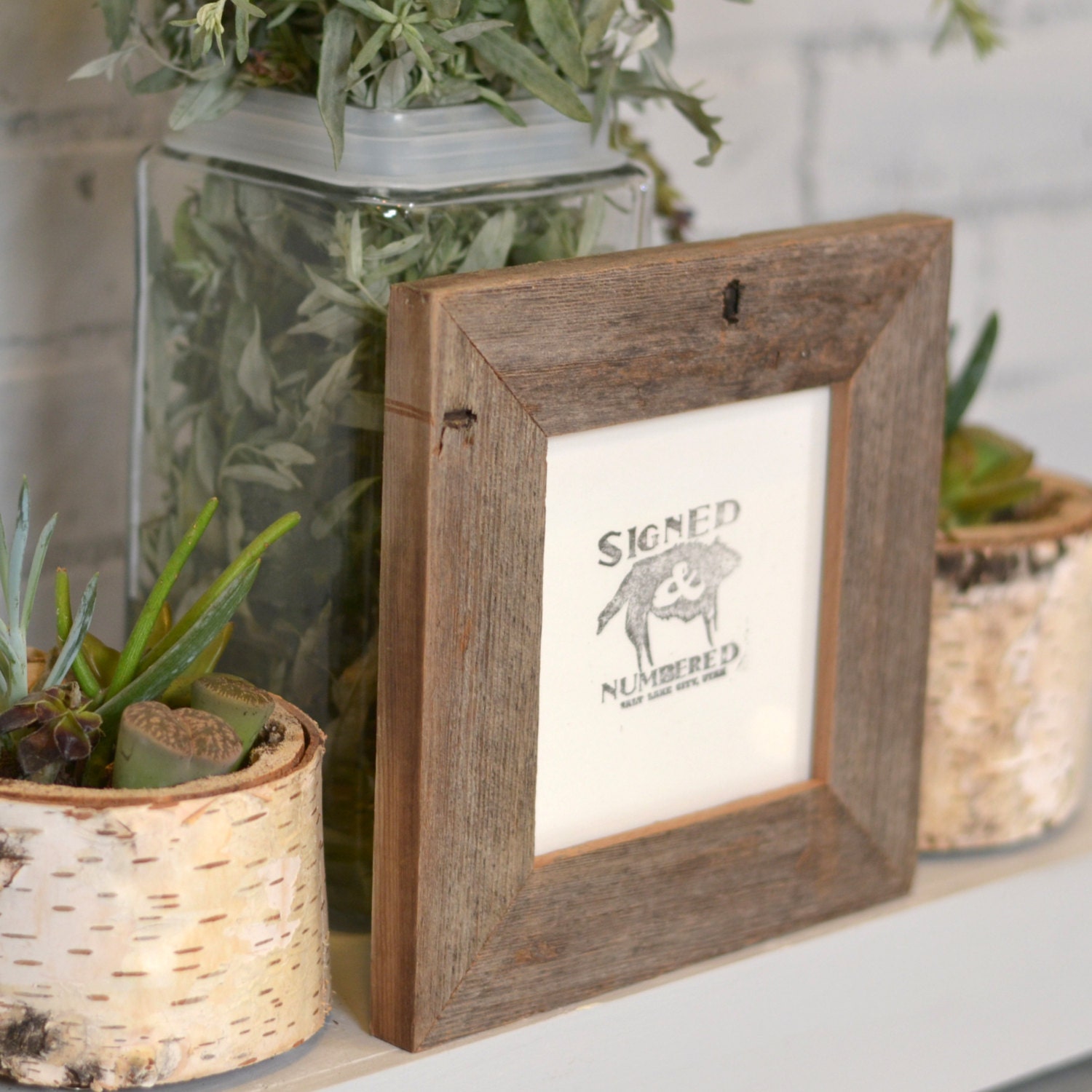 5x5 Picture Frame in 1.5 Wide Rustic Natural Reclaimed