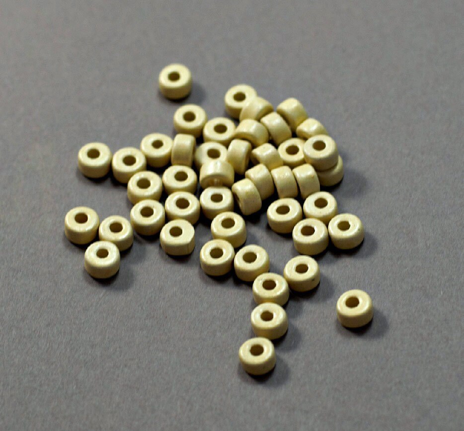 Ivory greek ceramic beads, tube beads (50) from OandN on Etsy Studio