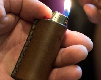 Leather Lighter Case - Bic Lighter Cover - Monogram Available