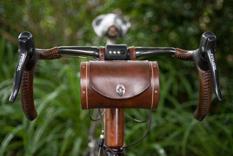 Handlebar Bag Leather Bicycle Barrel Bag by WalnutStudiolo
