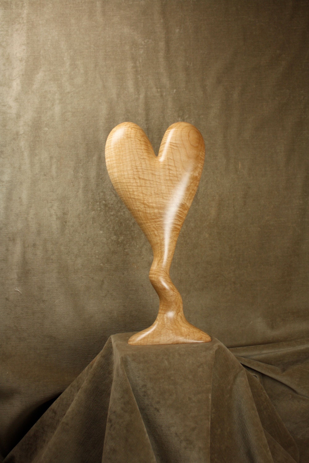A wall decor wood Heart Art sculpture wood by TreeWizWoodCarvings