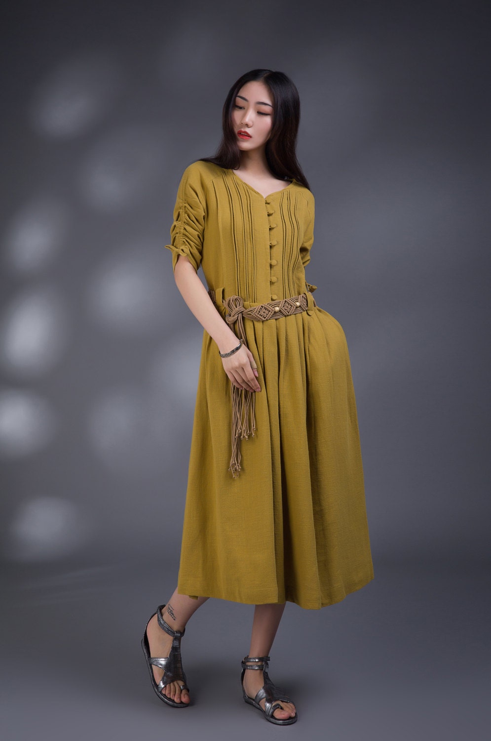 Loose Fitting Sundress Long Sleeve SunDress in by FashionColours